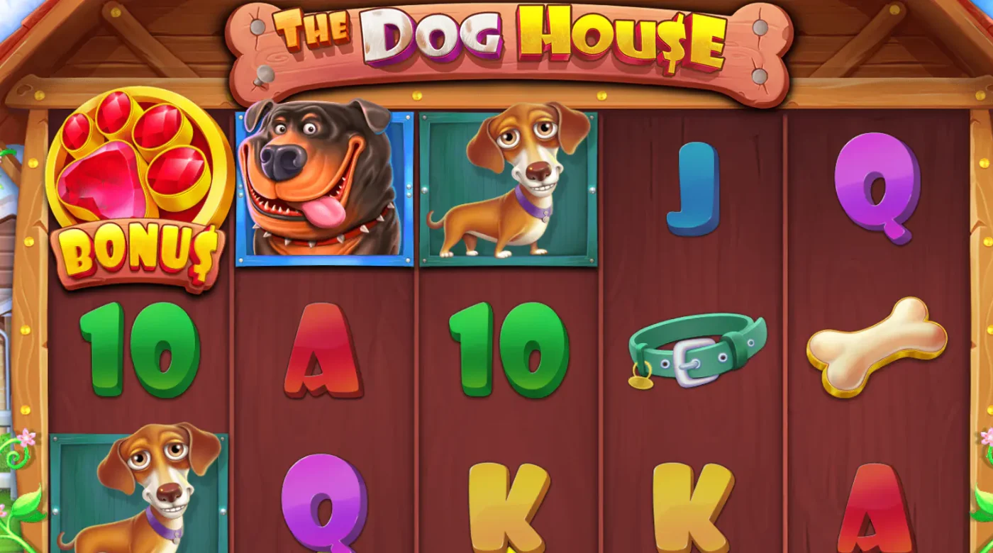 Игровое поле The Dog House — 5×3, липкие Wilds и множители